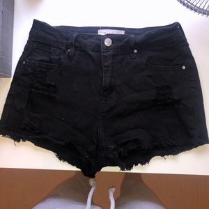 Pacsun black hi-rise denim shorts